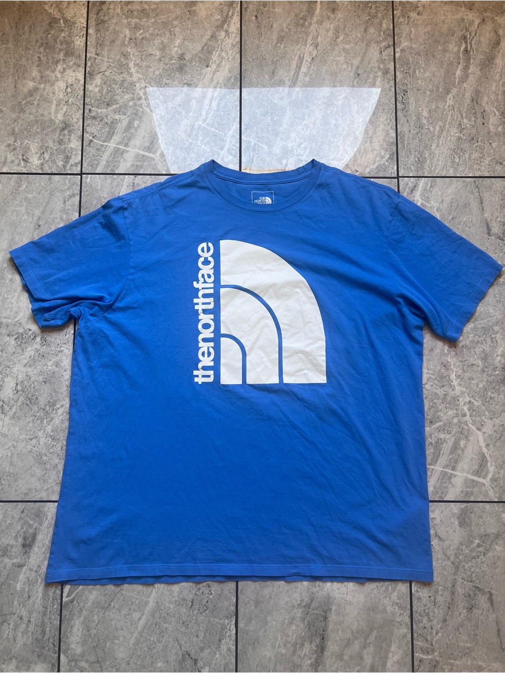 The North Face Mens Blue/White Jumbo Half Dome Short Sleeve Graphic T-Shirt 2XL